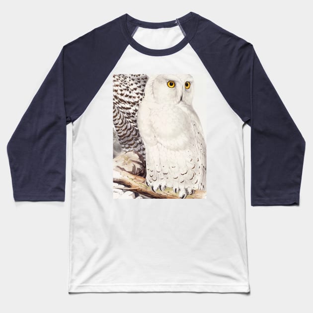 White Owl Baseball T-Shirt by GSDESIGNN